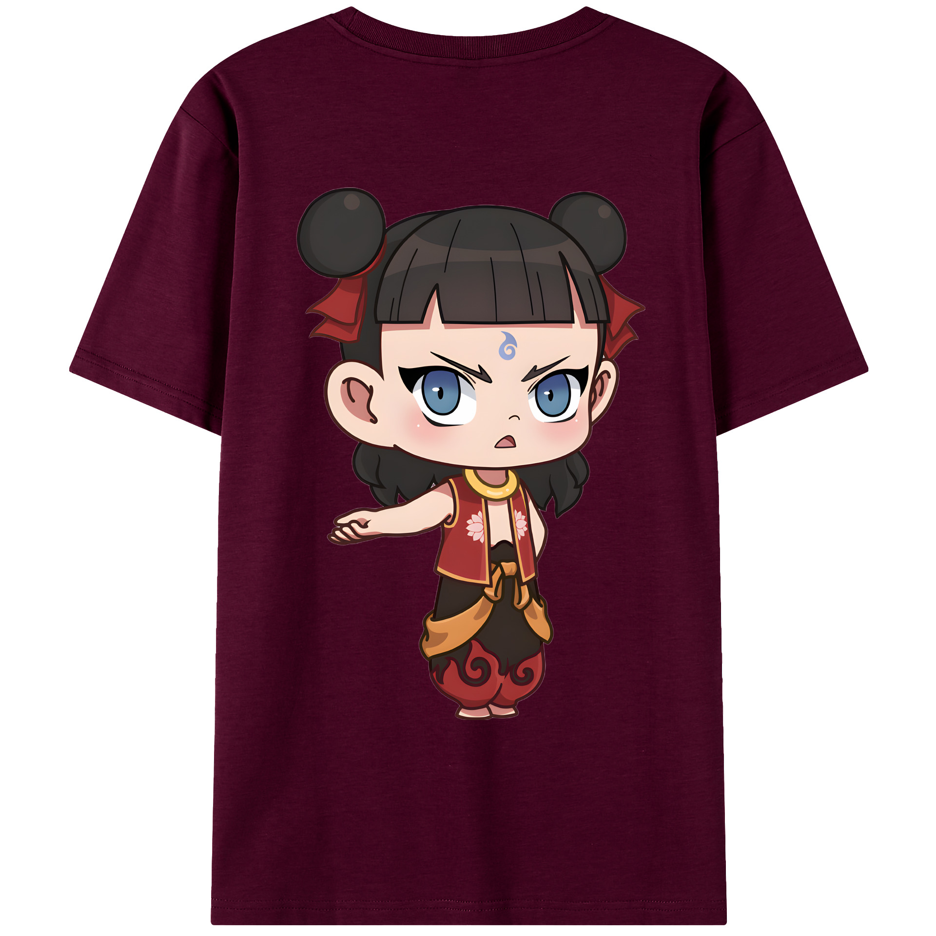 （画像用） Ne Zha 2 ナタ 魔童の大暴れ レディース半袖Tシャツ(バックプリント)